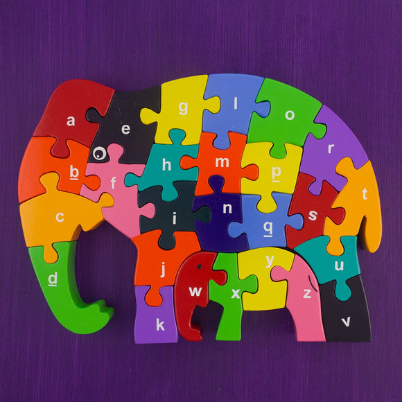 Wooden Puzzle Elephant Alphabet
