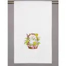 Bunny In Egg Basket Waffle Weave Kitchen Towel - Easter