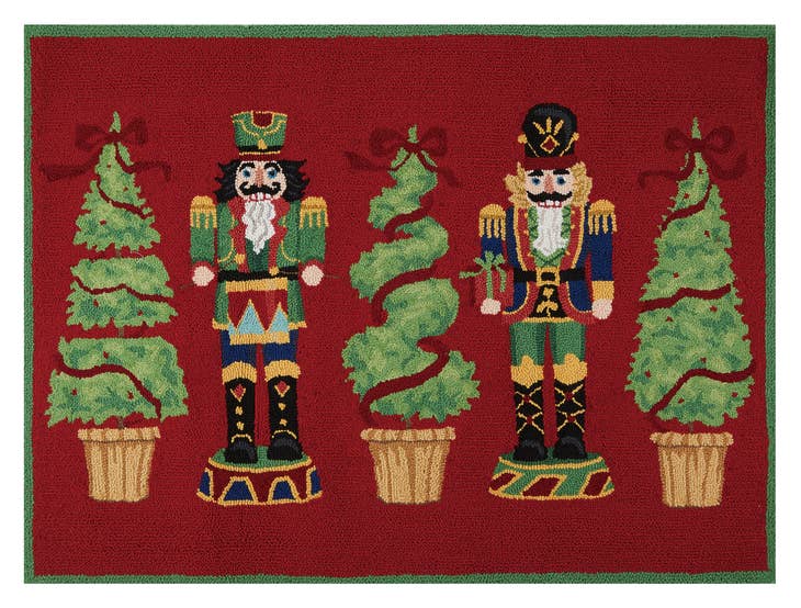 Nutcracker Topiary Hook Rug The Little House Shop
