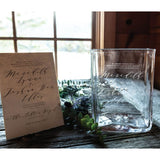 Simon Pearce Engraved Weston Vase - L With Wedding Invitation