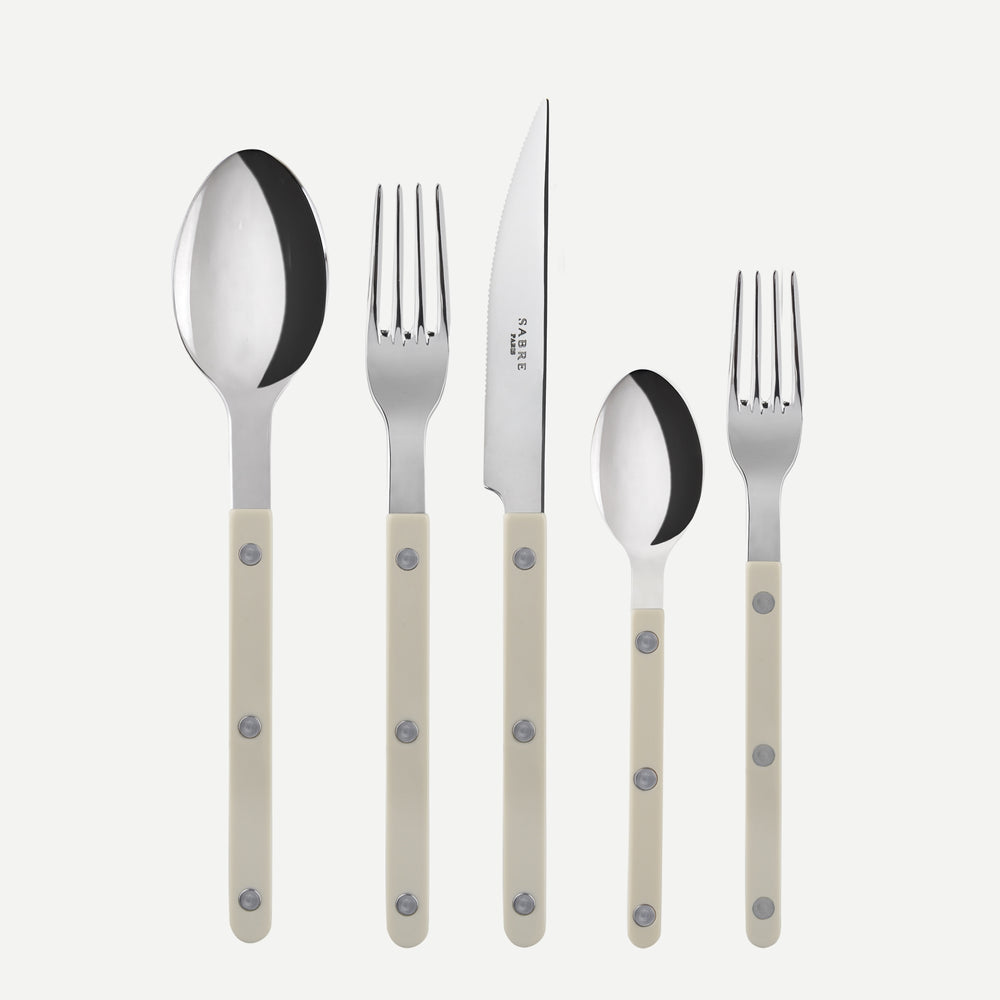 Bistrot Shiny 5 Piece Place Setting - Light Khaki