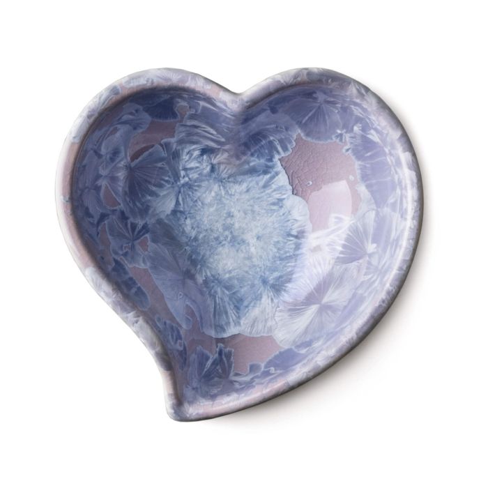 Simon Pearce Crystalline Twist Heart Bowl, Lilac - Small