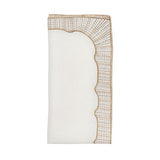 Kim Seybert Frame Napkin in White, Gold & Silver