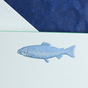 Fish Note Cards - Engraved in Bronze