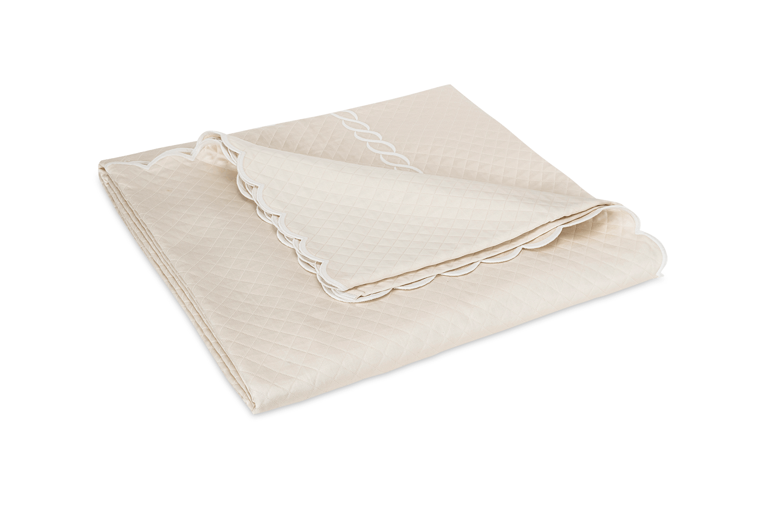 Matouk Classic Chain Scallop Matelassé Coverlet