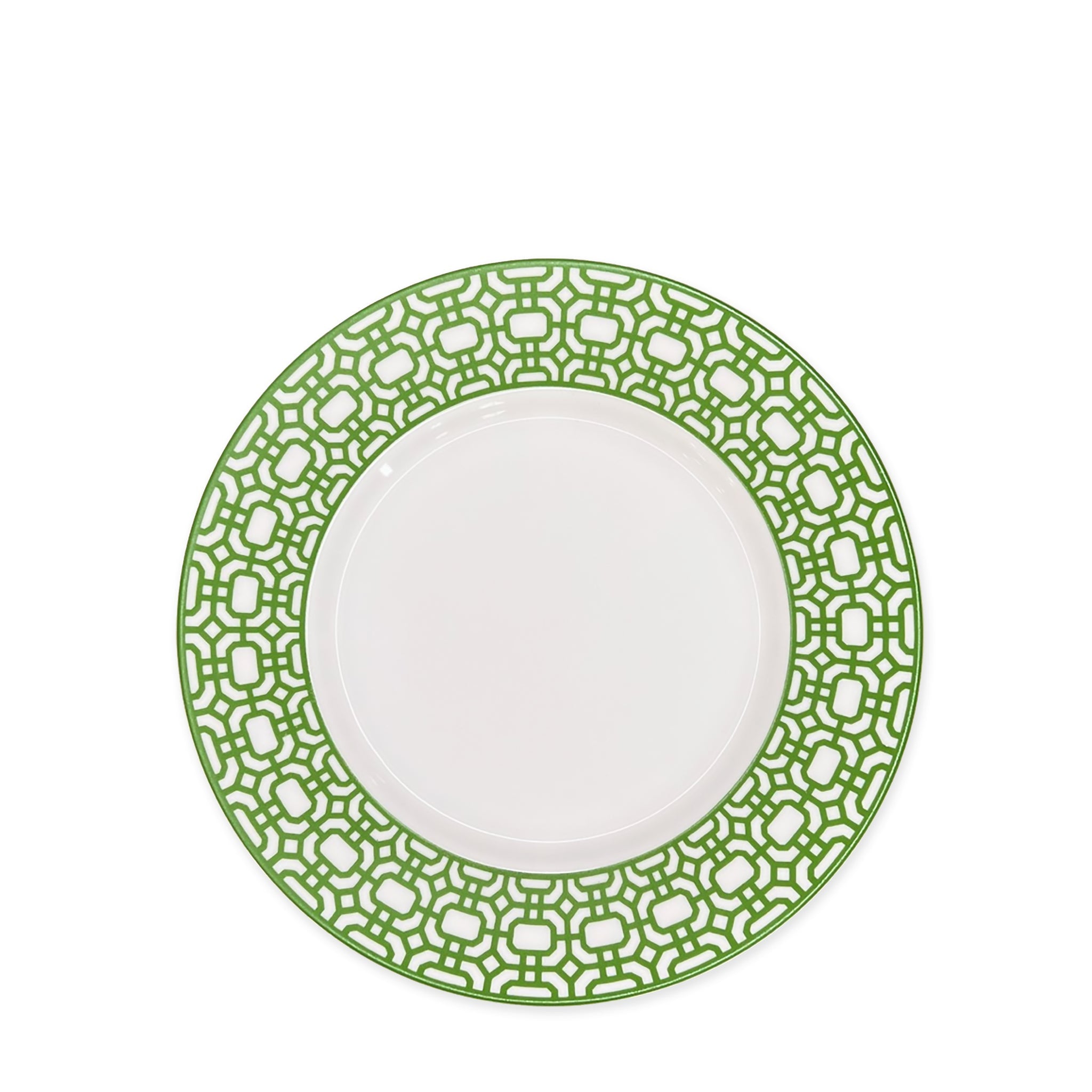 Caskata Newport Garden Gate Verde Rimmed Salad Plate, Set of 4