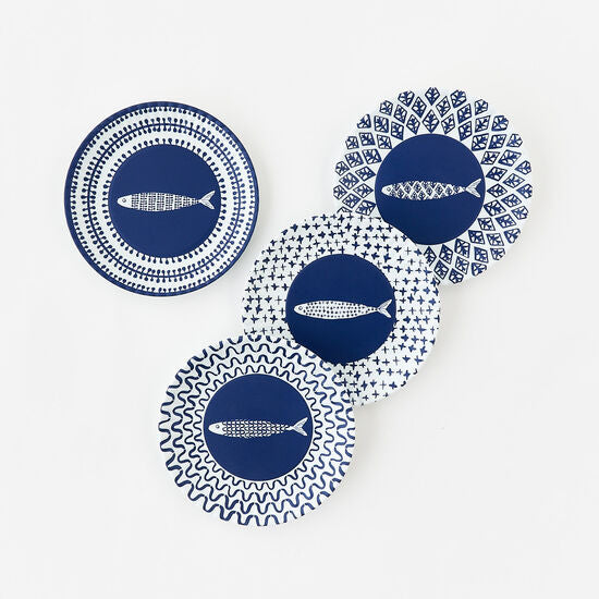 Fish "Paper" Plate, Set of 4, 4 Asst