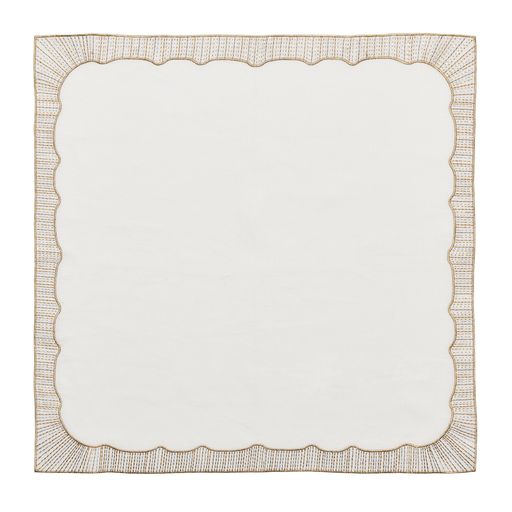 Kim Seybert Frame Napkin in White, Gold & Silver