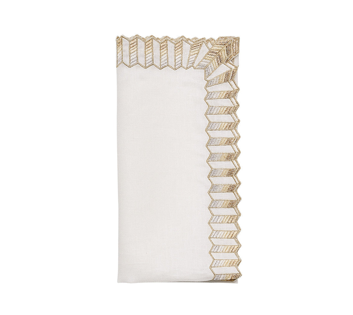 Baccarat X Kim Seybert Etoile Napkin in White, Gold & Silver Set of 4 – The  Little House Shop