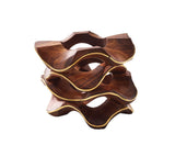 Kim Seybert Pavilion Napkin Ring in Brown & Gold