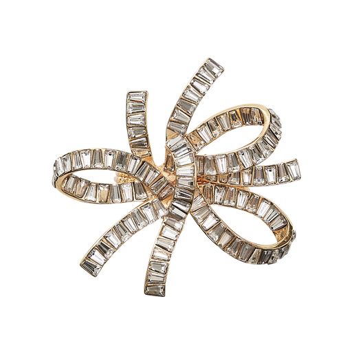 Kim Seybert Jeweled Bow Napkin Ring in Gold & Crystal, Set of 4 in a Gift Box
