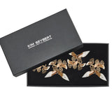 Kim Seybert Flutter Napkin Ring in Champagne & Gold, Set of 4 in a Gift Box