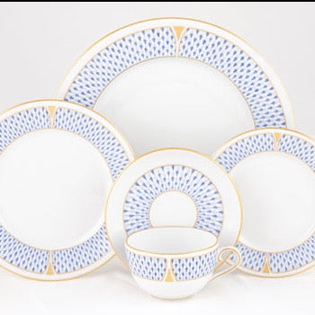 Herend Art Deco Blue Dinnerware Collection