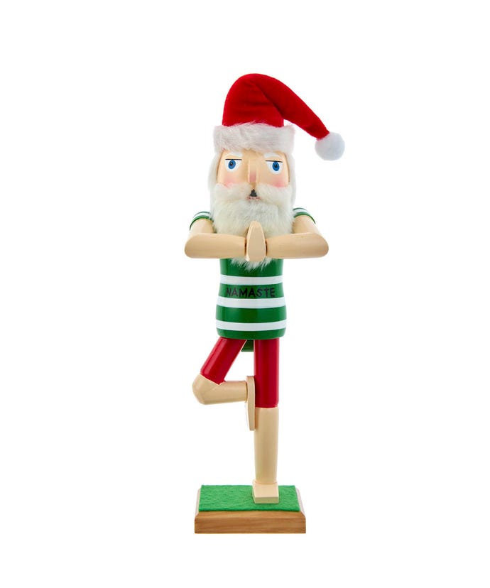 15" Yoga Santa Nutcracker The Little House Shop