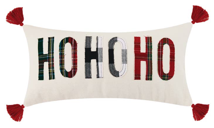 Ho Ho Ho Applique Pillow