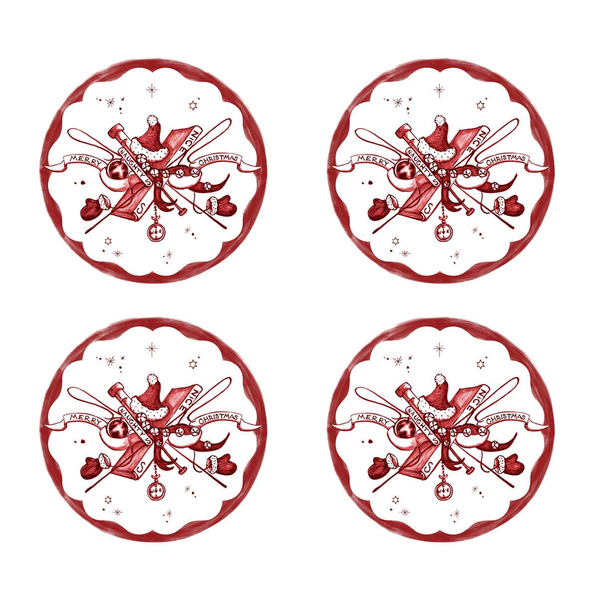 Juliska Country Estate Winter Frolic Coasters, Set of 4