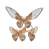 Kim Seybert Flutter Napkin Ring in Champagne & Gold, Set of 4 in a Gift Box