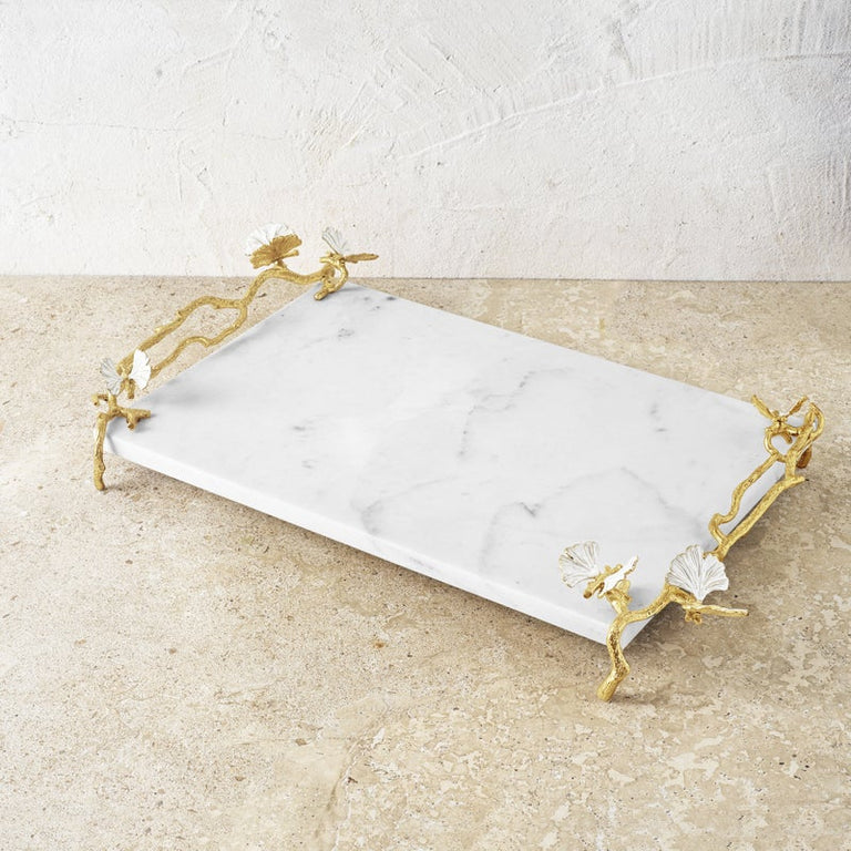 Michael Aram Butterfly Ginkgo Gold Cheese Board with Spreader
