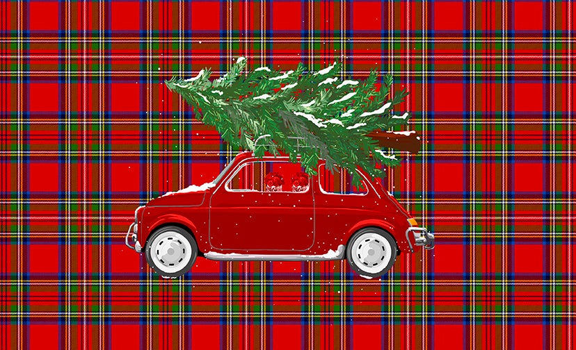 Xmas Tree Plaid Acrylic Vanity Tray