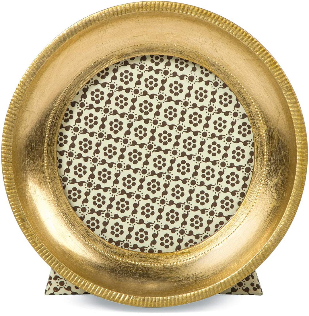 Frame Round Gold Leaf 5"