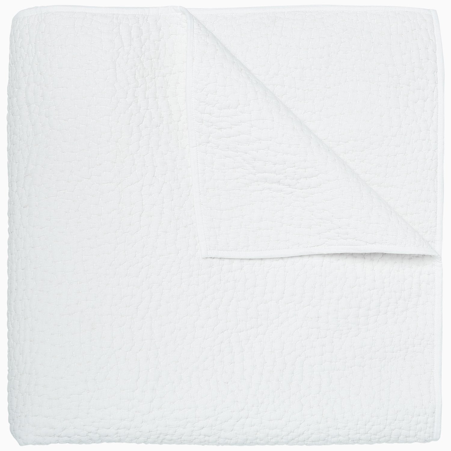 John Robshaw Organic Hand Stitched White Coverlet, King