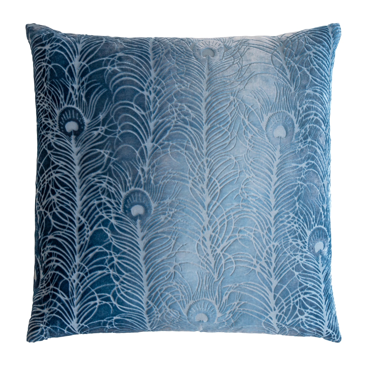 Peacock Feather Velvet Pillow - Demin