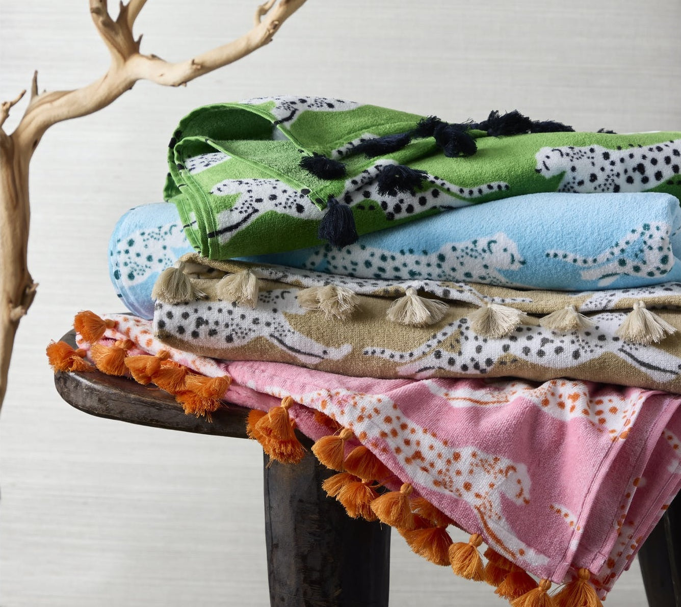 Matouk Leaping Leopard Beach Towel