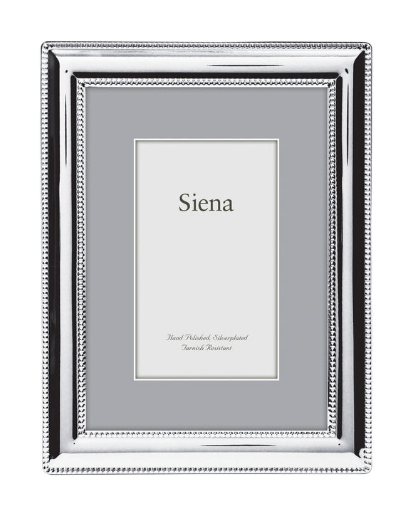 Siena Double Border Beaded Silverplate Frame (22522)