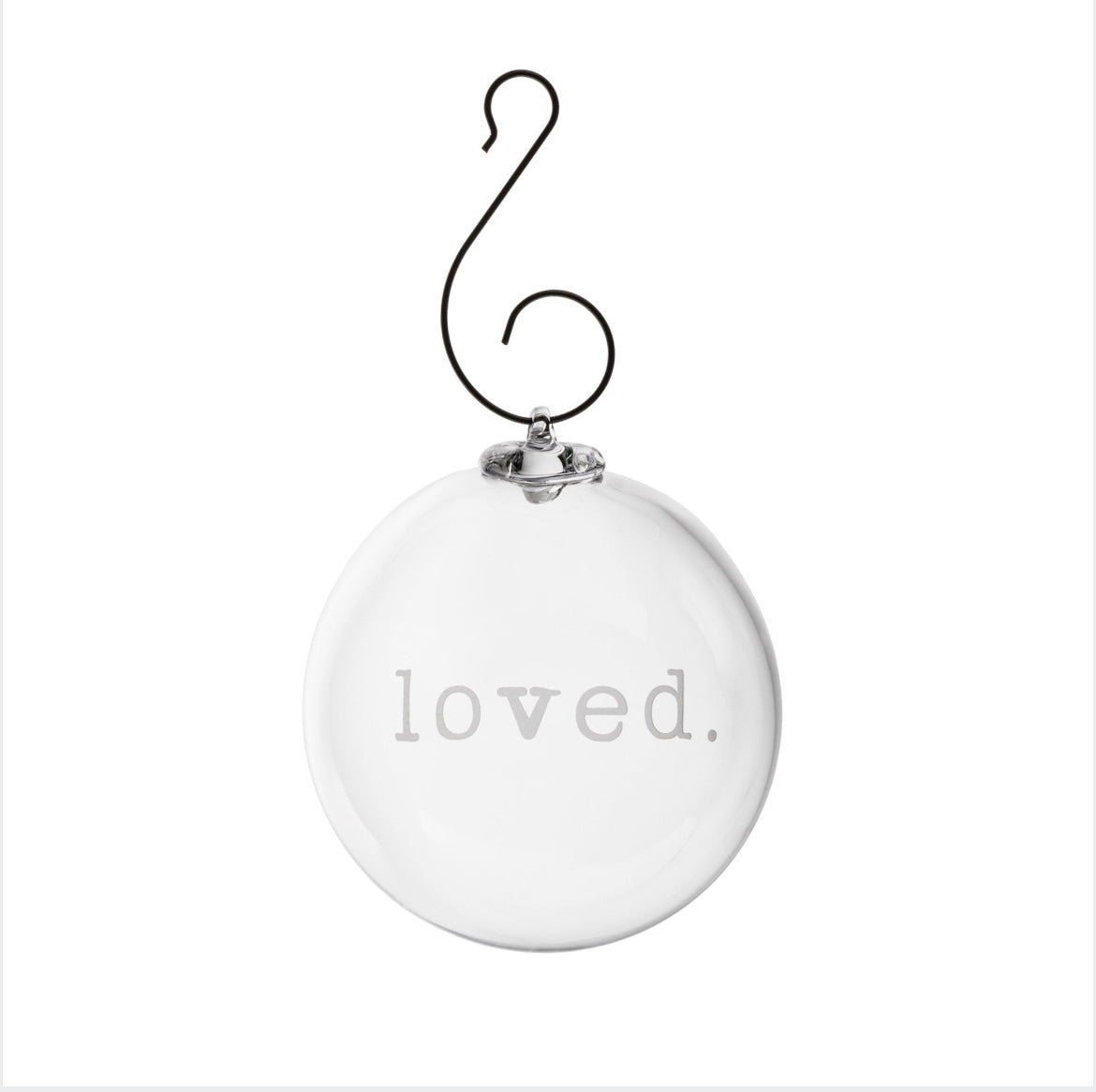 Simon Pearce Engraved "loved" Ornament