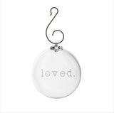 Simon Pearce Engraved "loved" Ornament