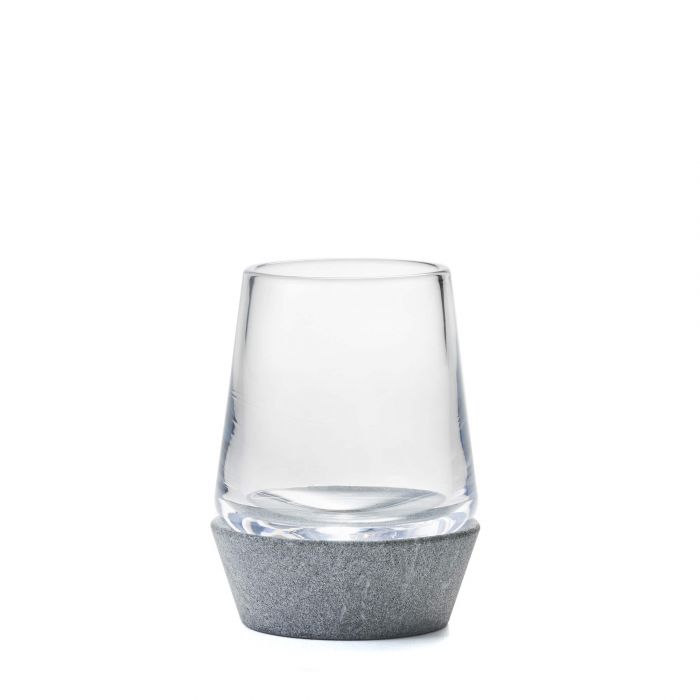 Simon Pearce Alpine Whiskey Glass with Soapstone Base