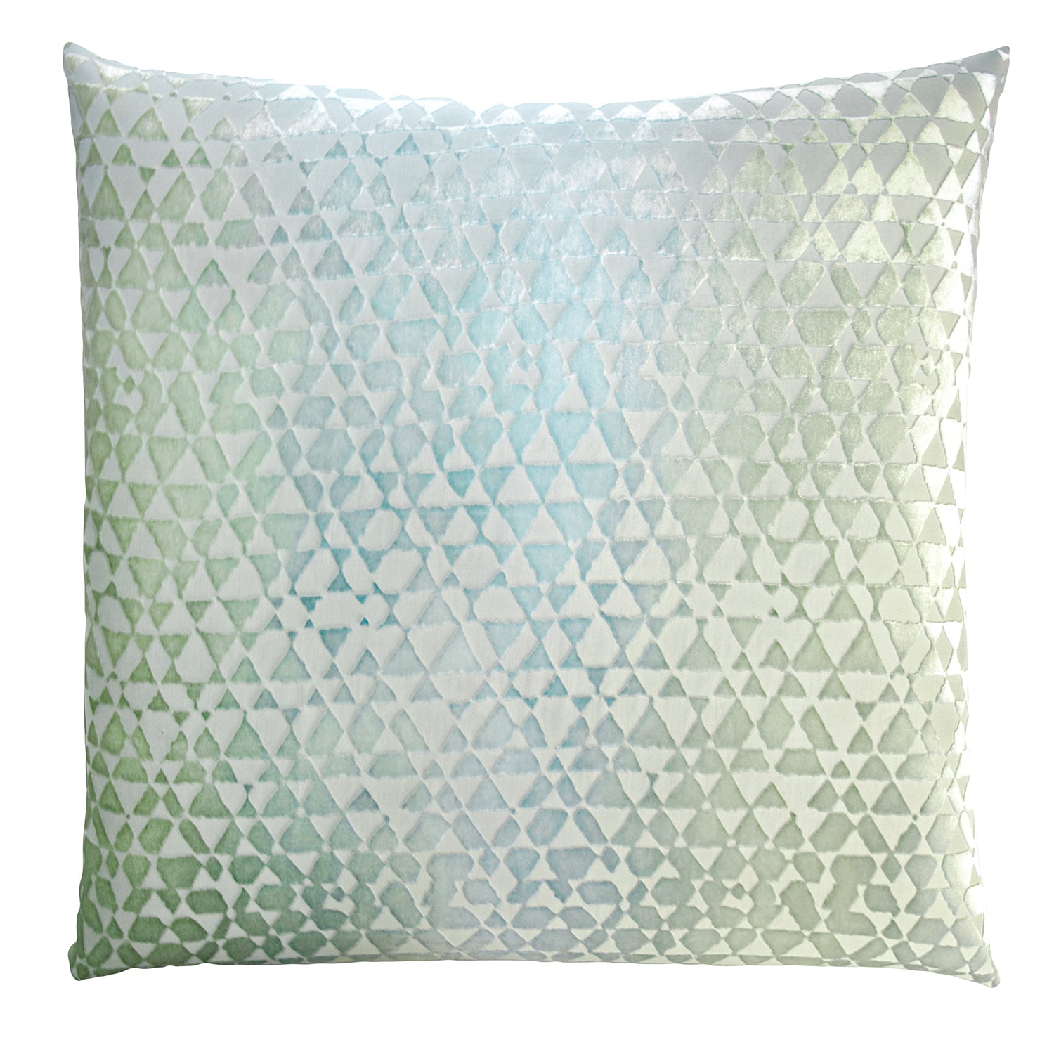 Triangles Velvet 20x20 Pillow - Ice