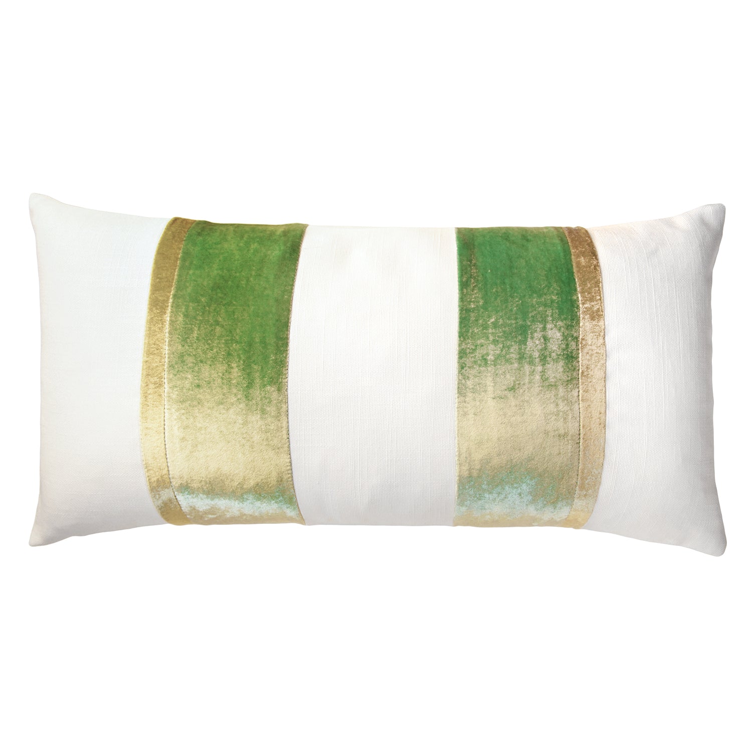 Linen Stripe Oblong Pillow - Grass