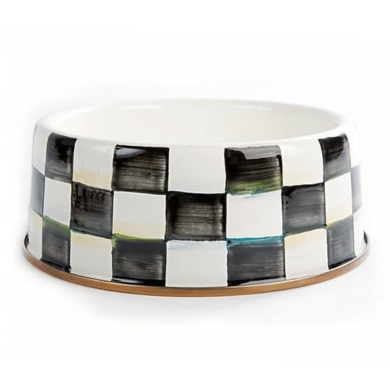 Courtly Check Enamel Pet Dish - Large