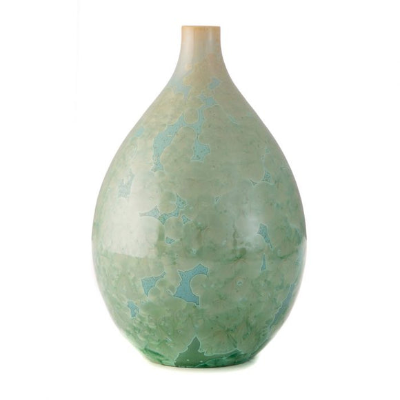 Simon Pearce Jade Crystalline Teardrop Vase - Medium