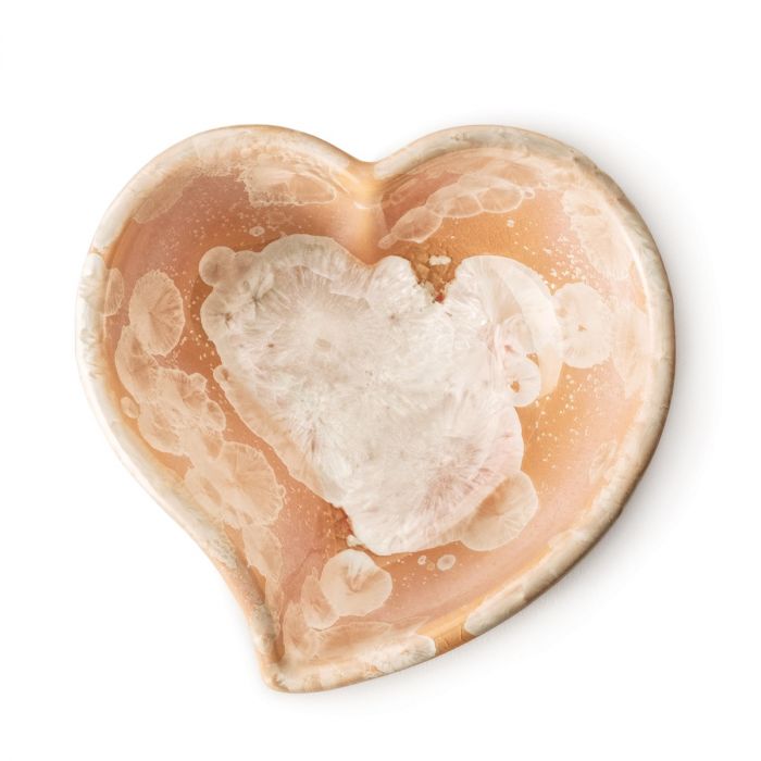 Simon Pearce Sunset Crystalline Twist Heart Bowl - Small