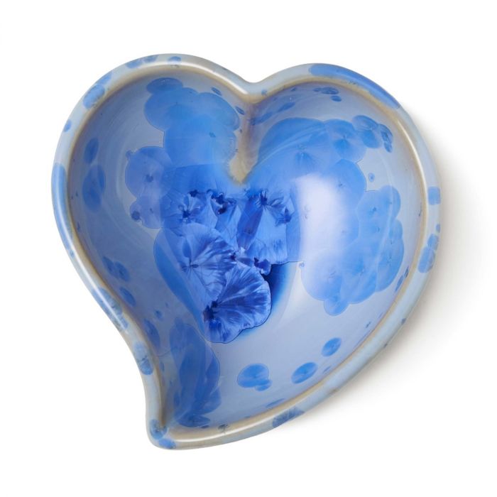 Simon Pearce Cobalt Crystalline Twist Heart Bowl - Small