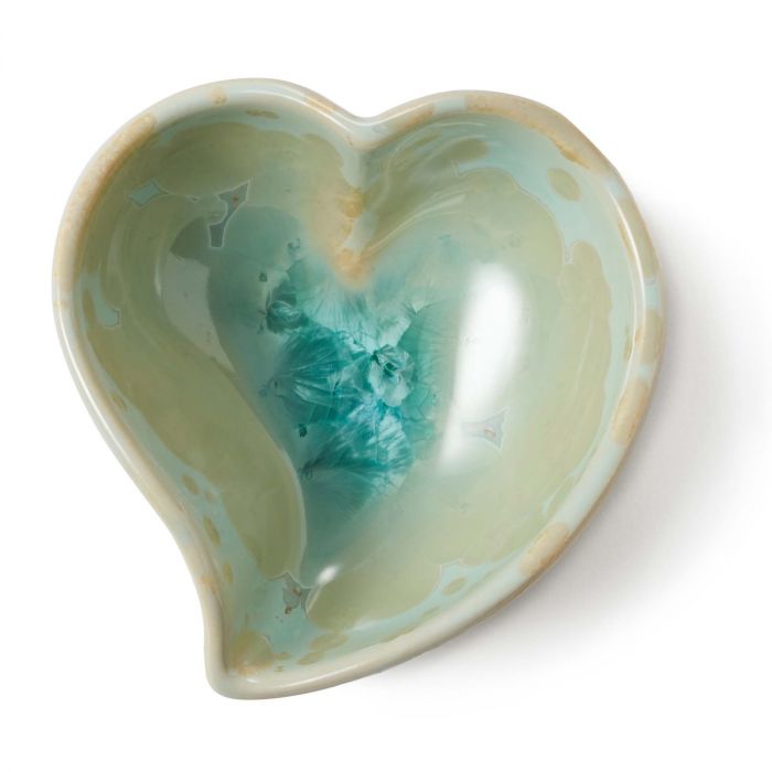 Simon Pearce Jade Crystalline Twist Heart Bowl - Small