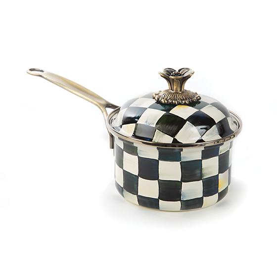 Courtly Check Enamel 1 Qt Saucepan