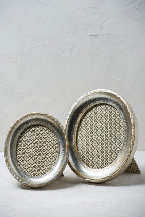 Frame Oval Silver Leaf 4"