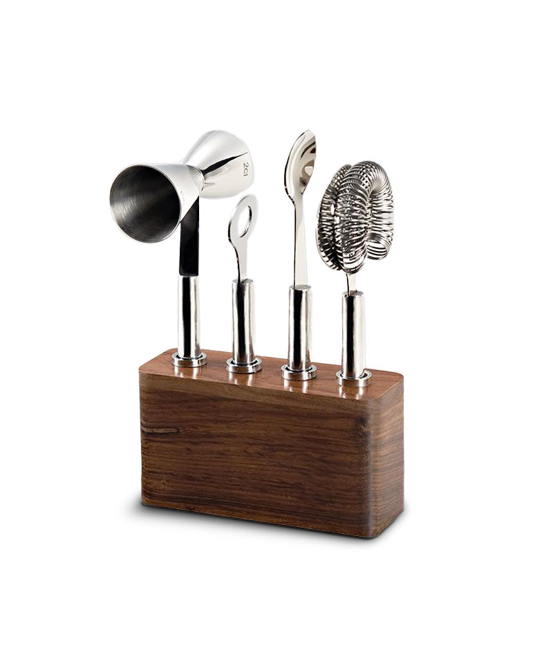 Cosmo Bar Set with Wood Base