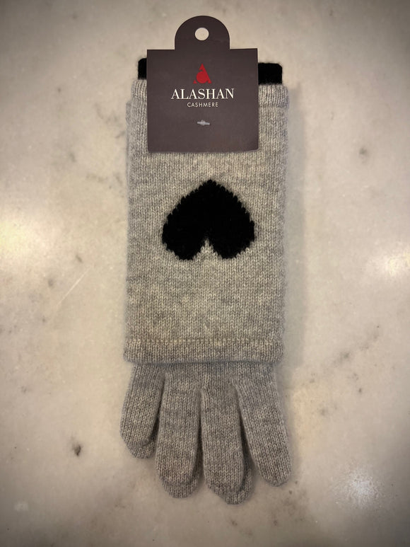 Heart Intarsia 3-in-1 Glove- Ash