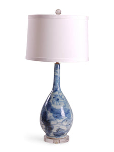 30.5" Tall Antiques Finish B/W Gourd Shape Lamp w/ Acrylic Base