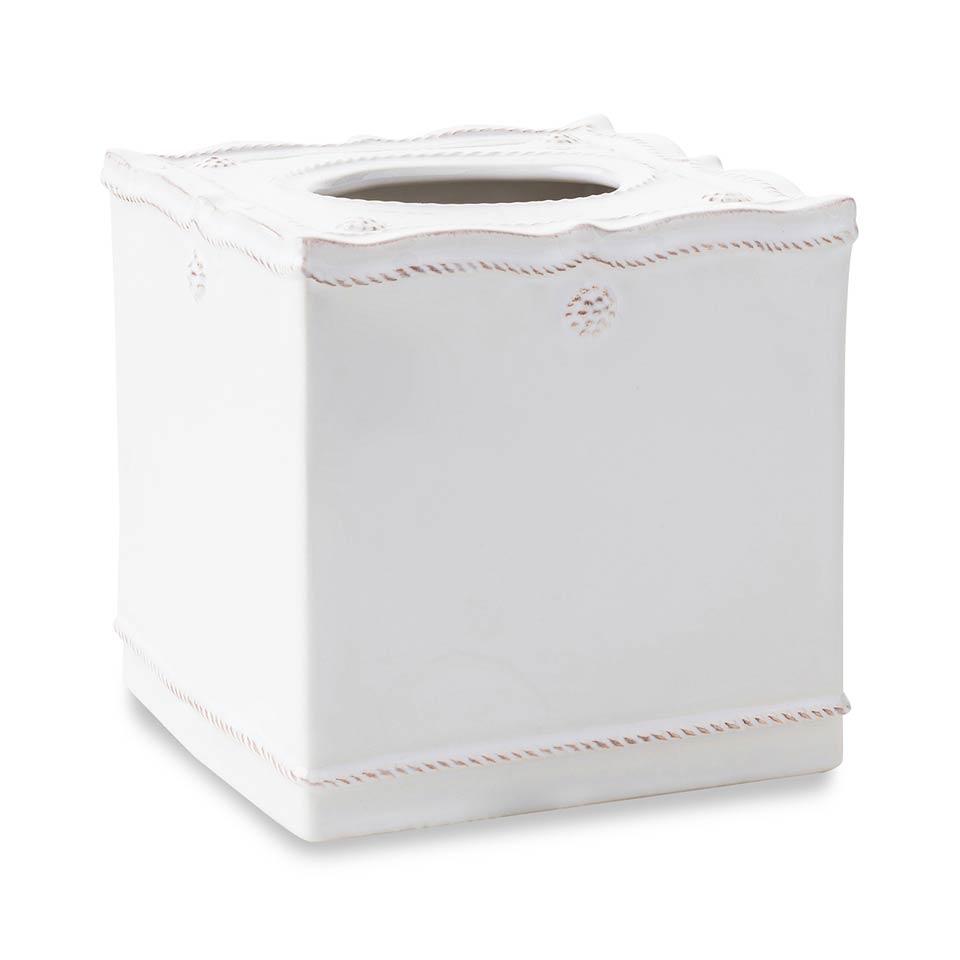 Juliska Tissue Box Cover B&T Whitewash 10.25"