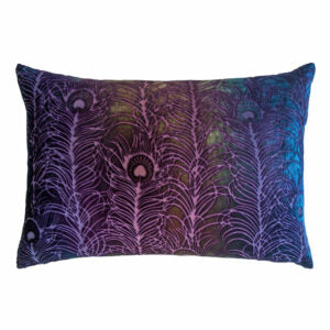 Peacock Feather Velvet Pillow - Peacock