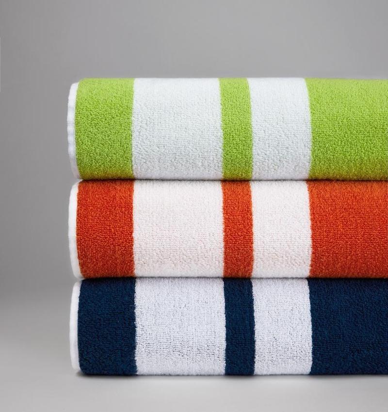 COLOURED STRIPE TERRYCLOTH TOWEL - Multicolored