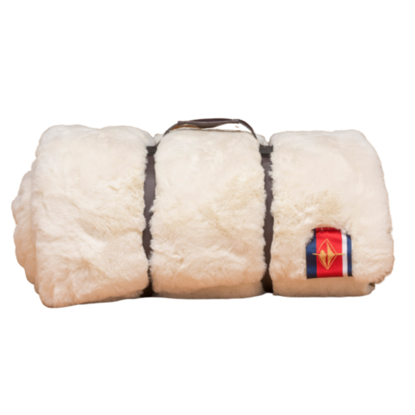 Luxe Original White Mink Throw  w/ Navy Blue Backing