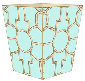 Bamboo Waste Basket - Aqua