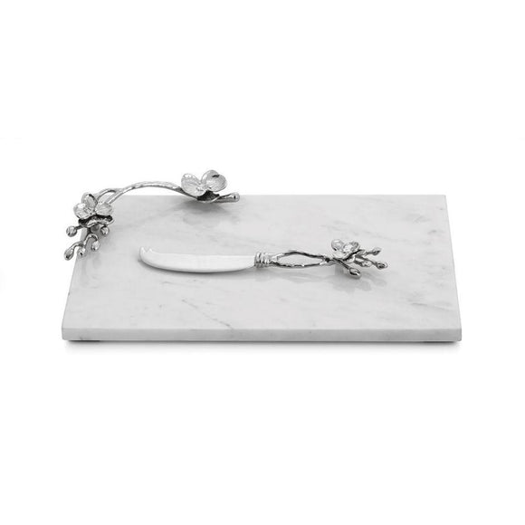 Michael Aram White Orchid Cheese Board with Knife - Small