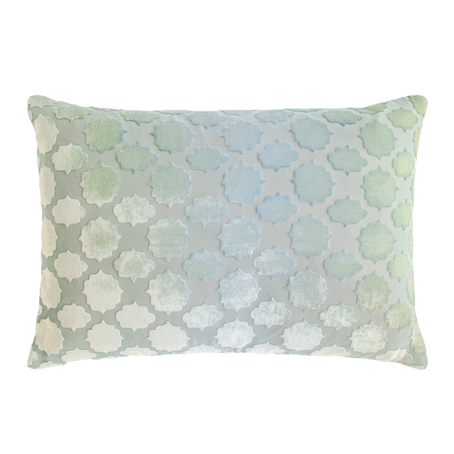 Mod Fretwork Velvet Pillow - Ice